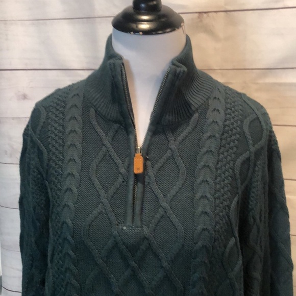 Crown & Ivy Men's Quarter Zip Cable Knit Sweater-Size Small NWT - Picture 5 of 8